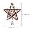 TOYANDONA Christmas Rattan Star Tree Crown with Spring Support Christmas