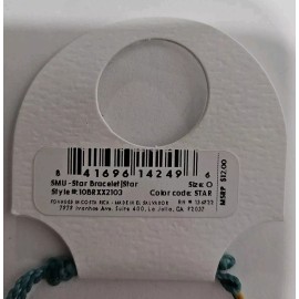 Pura Vida Bracelet Silver Star Braided Yellow & Light Blue