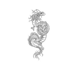 kobench Cool Temporary Tattoos,Dragon Flying Upwards - K135 Design,Waterproof,Easy-to-Apply,Long Lasting 1-2 Weeks, Plant-Based,Dragon Tattoos