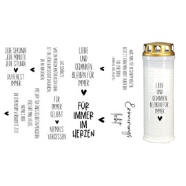 Fräulein Lotti | Wasserschiebefolie fuer Grabkerzen - Thema: Grabkerzen 2 | Tattoofolie | schwarz DIN A5