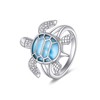 VONALA Tortoise Ring 925 Sterling Silver Larimar Turtle Ring Summer