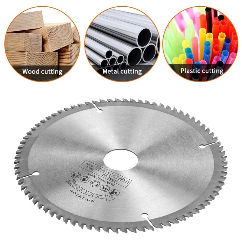 185mm Silver TCT Circular Saw Blade for Wood Cutting 80