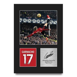 HWC Trading Alejandro Garnacho Gifts Printed Signed Autograph Picture for Football Fans and Supporters - A4 Portrait