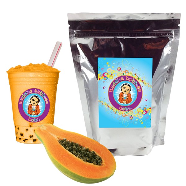 Papaya Boba / Bubble Tea Drink Mix Powder By Buddha Bubbles Boba 1 Kilo (2.2 Pounds) | (1000 Grams)