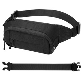 Bum Bag Men and Women, Sports Belt Bag with Extension Strap, Bum Bag, Waterproof Waist Bags for Outdoor Travel, Sports, Hiking, Jogging, Dog Walks, Black, black, Modern simplicity