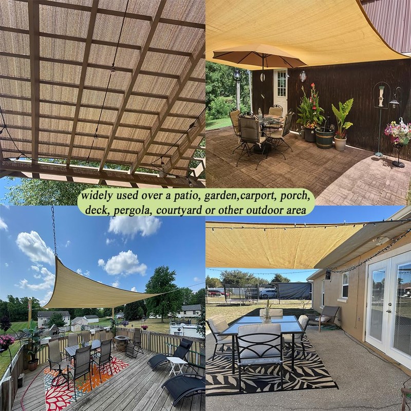 Junflying 90% Shade Cloth 12x24 FT, UV-Resistant, Breathable Sun Shades