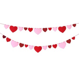 Ceiba Tree Felt Heart Garland for Valentines Day Decor No DIY for Valentine Decorations Heart Banner Garland Wedding Party Classroom Decoration