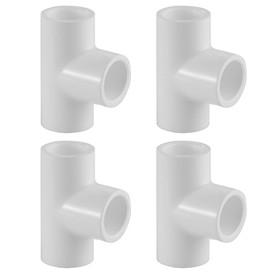 Lesso America 401 Series PVC Pipe Fitting - Tee - Schedule 40 (White) - 6" (SOC x SOC x SOC) 4 PCS/High-Flow Capacity/Plumbing, Irrigation, Pool, Spa, DIY Projects/NSF Certified (401-060)