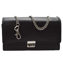 flevado Kellner Leather Wallet Grey / Black Vintage Taxi Wallet, gray, Modern