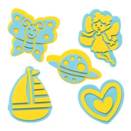 Baker Ross FE501 Foam Stamp Craft Set - 20 Pieces, Craft Stamps, Stamp Sets for Children, Ideal for Kids Arts and Crafts Projects