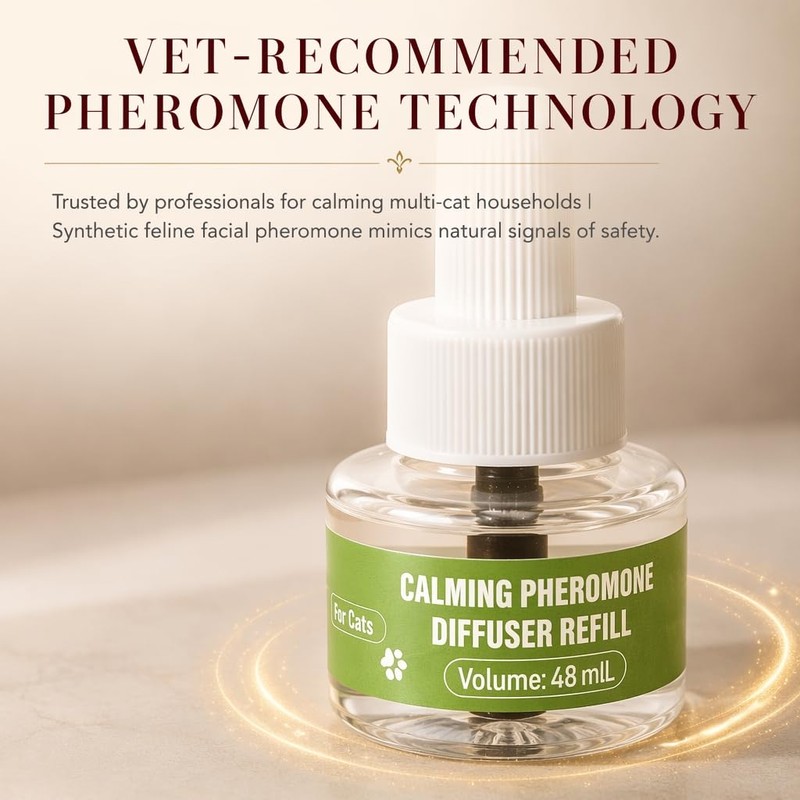 9-Pack Cat Calming Pheromone Diffuser Kit, 3 Diffusers & 6×48mL