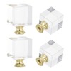 PATIKIL 4pcs 1/4-27 Lamp Finial Cap Knob, Clear Square Shaped