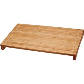 Lipper International Bamboo Wood Over-The-Sink/Stove Kitchen Cutting and Serving Board, Large, 20-1/2" x 11-1/2" x 2"