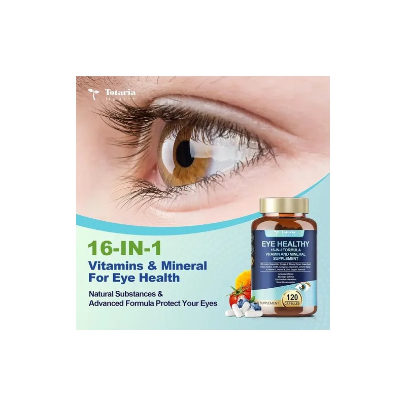 Suplemento de Luteína y Zeaxantina Totaria Vitaminas Oculares en Cápsulas,