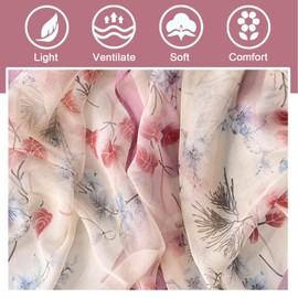 MUNSKT Summer Scarf Women's Thin Chiffon Scarf Lightweight for Beach Everyday Party Banquet, Glitter Pink