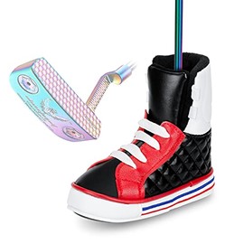 Wosofe Golf Blade Putter Cover Embroidered Pu Leather headcovers Funny Shoe Shaped Fit All Brands (RED)