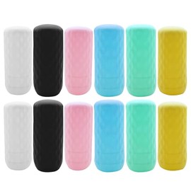 MAGICLULU Botellas de Viaje de Silicona para Artículos de Aseo, Paquete de 12 Envases Recargables a Prueba de Fugas - Tapa Protectora Antideslizante M