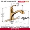 Derengge Brushed Gold Kitchen Faucet,Pull Out Kitchen Sink Faucet with