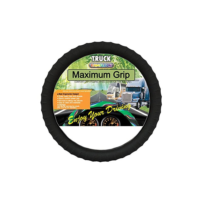 Cameleon Cover Silicone Semi-Truck Steering Wheel Cover Fits 16" 17"