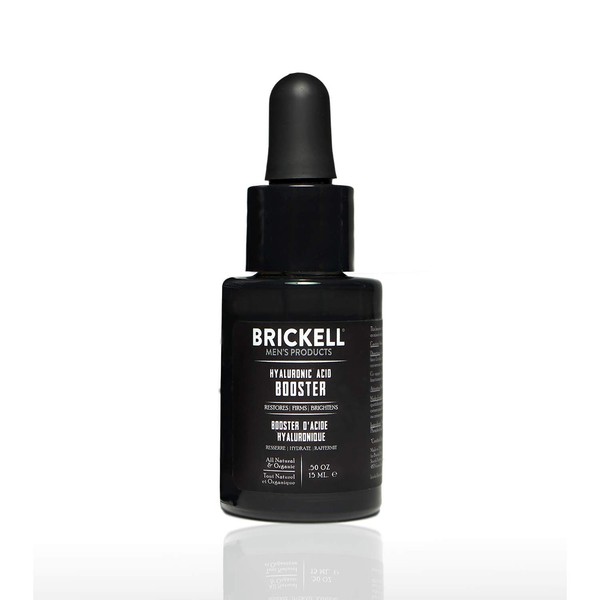 Brickell Men's Hyaluronic Acid Booster Serum for Men, Natural and