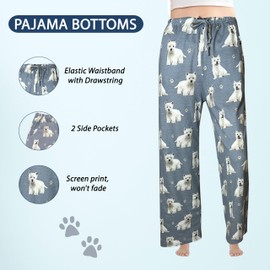 Westie Pajama Pants – Cotton Blend - All Season - Comfort Fit Lounge Pants for Women and Men – Westie Gifts