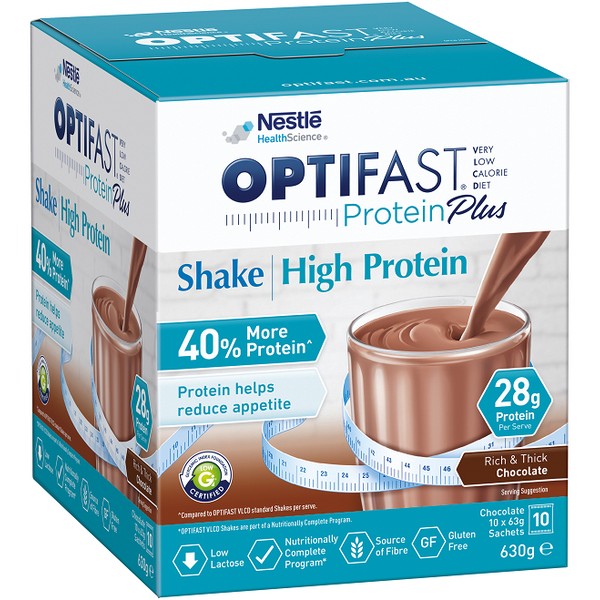 OPTIFAST Protein Plus High Protein Shake - Chocolate 10 x 63g - Expiry 10/12/24