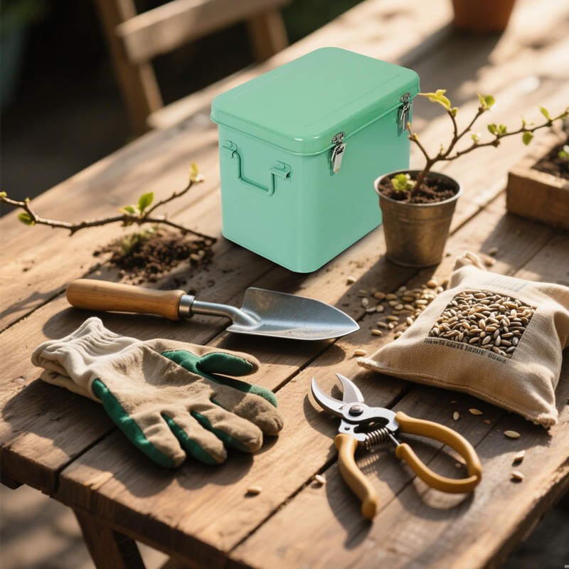 Luwint Seed Storage Organizer, Metal Saving Box Container with Removable