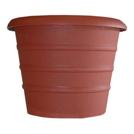 The HC Companies 16 Inch Marina Planter Lightweight Indoor Outdoor Plastic Plant Pot for Herbs and Flowers, Terracotta