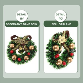 10pcs Christmas Mini Wreath Miniature Christmas Tree Decoration Mini Craft Wreaths Garlands Scene Ｍod for Dollhouse Christmas Party Decoration