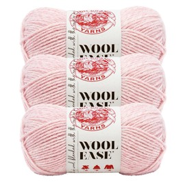 Lion Brand Wool-Ease Yarn, Worsted-Weight Yarn for Knitting, Crocheting, and Crafting, 3 Pack, Blush Heather