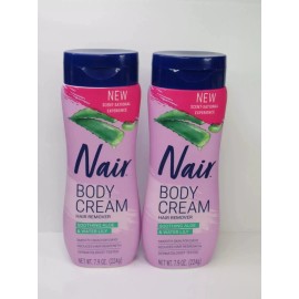 NAIR BODY CREAM HAIR REMOVER SOOTHING ALOE & WATER LILY 7.9 OZ (LOT OF 2)