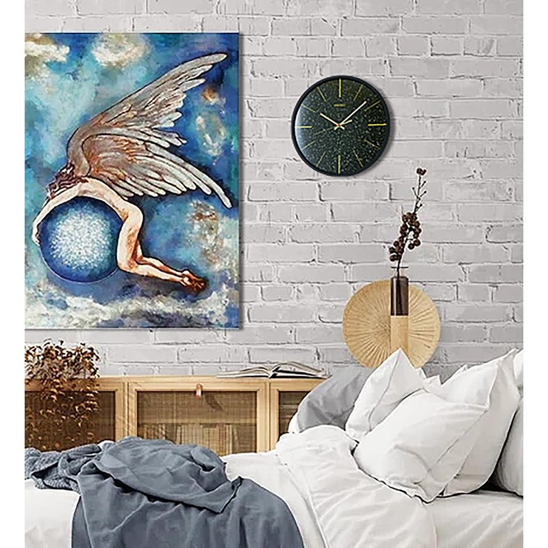 Seiko Taylor Non Ticking Wall Clock, 13 Inch, Black