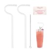3pcs Reusable Glass Anti - Wrinkle Drinking Straws for Lip,