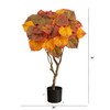 Nearly Natural 3ft. Autumn Umbrella Ficus Tree, Plastic, Iron Wire,