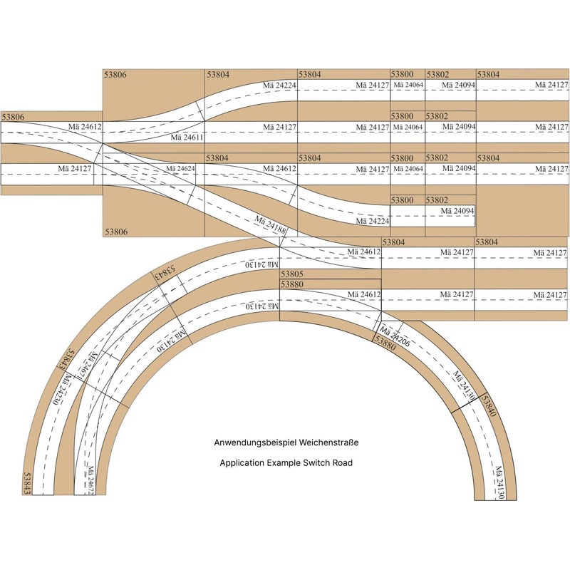 53880 H0 Easy-Track Switch Set 611_612