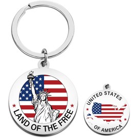 Llavero con bandera americana, 4 de julio Regalos patrióticos americanos para extranjeros Recuerdos de Estados Unidos Ciudadanía Regalos Día de la Independencia