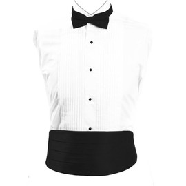 King Formal Wear Classy Black Cummerbund and Bow Tie Set with Box, Black Satin, One Size