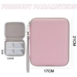 Card Case Card Holder - 80 Pockets Card Binder Folder With Zipper, Portable Card Holder Compatible with 2.3 * 3.4 Inch Yoto Card, Toy Card Box Card Organiser for Travel Camping Outdoor(Pink)