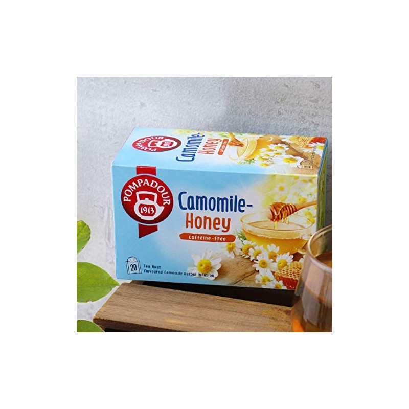 Pompadour Chamomile Honey Herbal Tea, 1 Box (0.05 oz (1.5