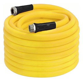 5/8 in x 75ft Garden Hose Triple Layer,All Weather Hybrid Water Hose,Flexible, Lightweight,Kink Free.Power Wash Hose with 3/4'' Aluminum Fittings, Watering Equipment for Outdoor, Backyard, Lawn
