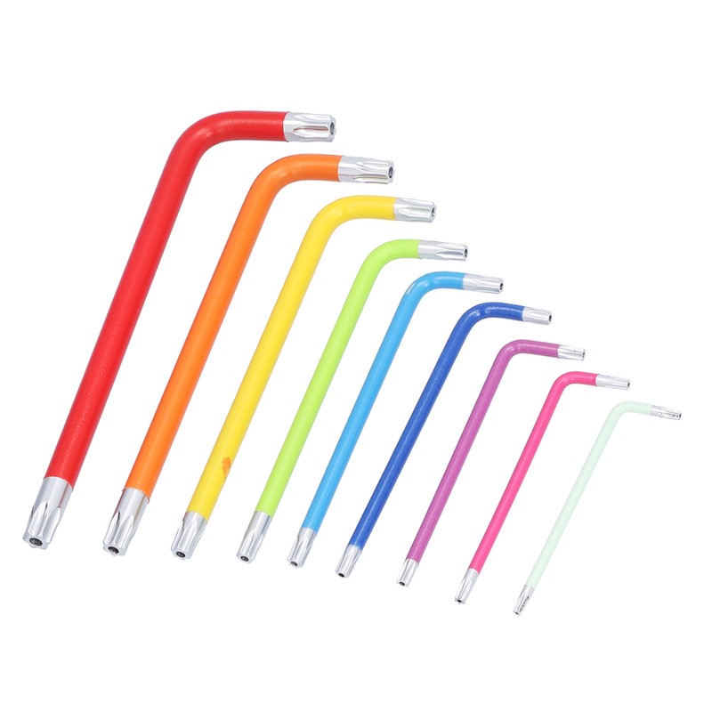 9Pcs Hex Wrench Star Colourful Long Arm Metal Key Tool