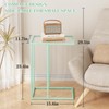 C Shaped Table,Glass Side End Table for Sofa,Tempered Glass Snack