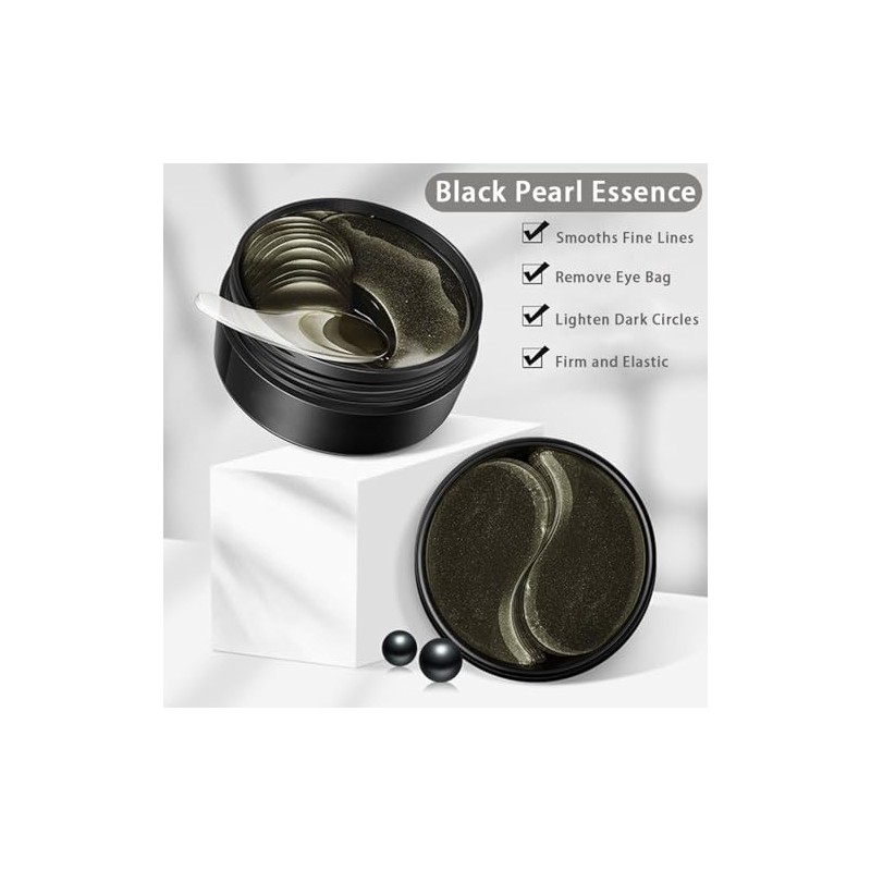 Parches Para Ojos De Perla Negra, Gel Patches 60 Piezas