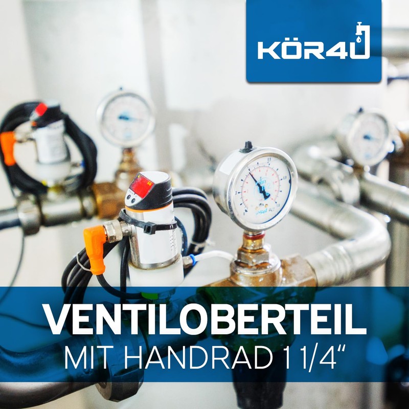 kör4u Valve Top with Hand Wheel Green, 1 1/4 Inch,