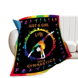 Gymnastics Blanket Cozy Plush Gymnasts Lovers Throw Blankets Gifts for Girls Boys Flannel Fleece Ultra Soft Fuzzy Sports Party Blanket for Bed Couch Sofa 50"X40"
