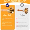 Solid Brass Call Bell, Golden Hand Bell with Wooden Handle,