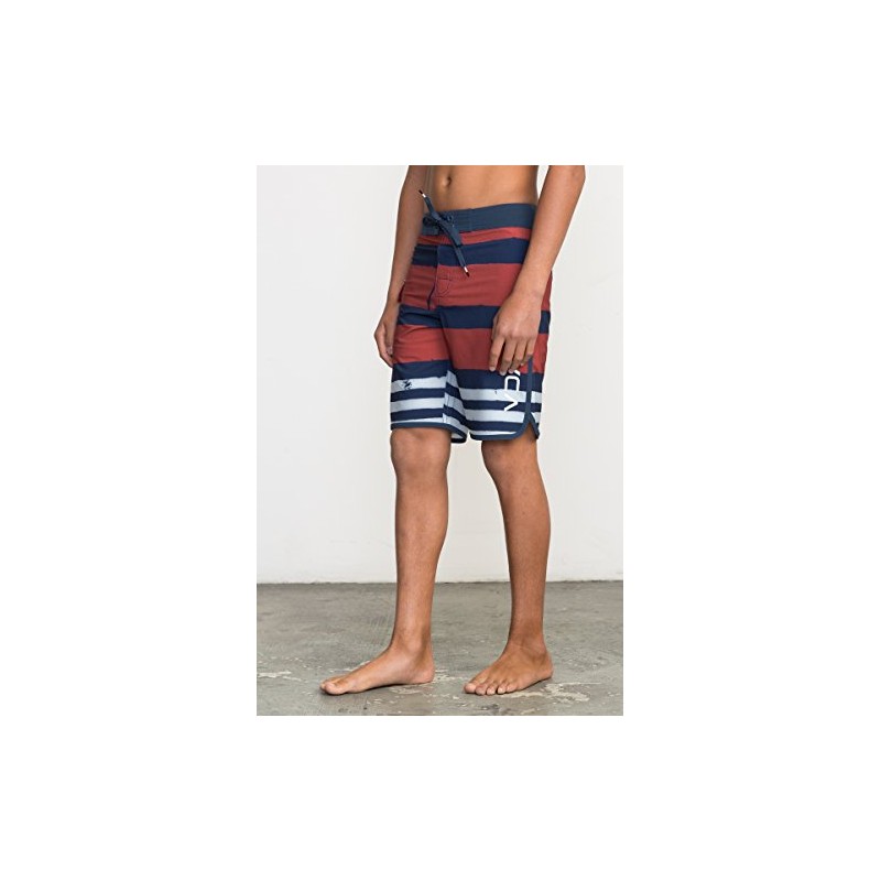 RVCA Big Boys' Eastern Swim Trunk, Red/White/Blue, 26