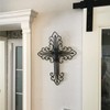 Yamfurvo Antique Wall Mount Layered Cross, Metal Scrolled Wall Art