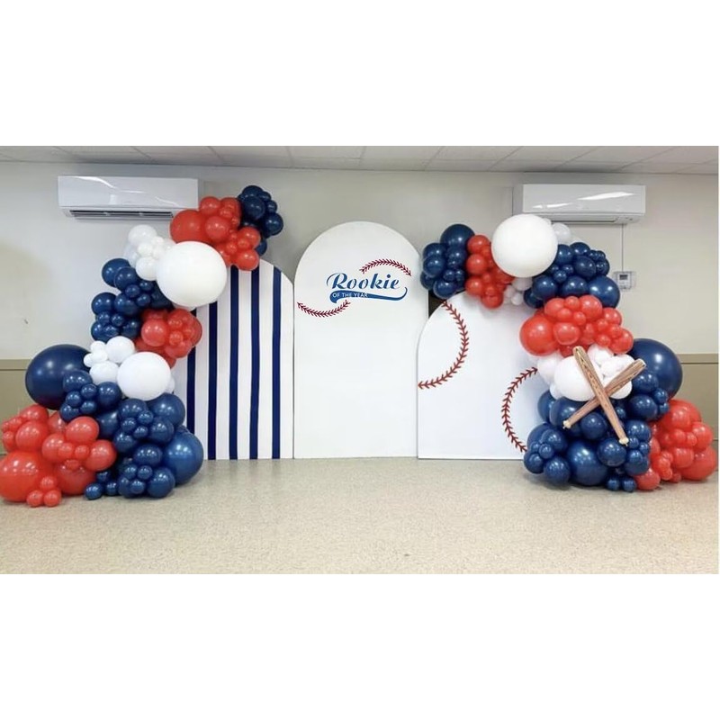 Iydamc Arched Fabric Backdrop Covers for Baseball Party Rookie of