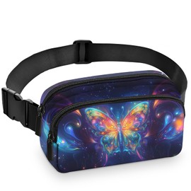 Butterfly Fanny Pack for Women Belt Bag Fashion Waist Pouch with Adjustable Strap for Sports Running Traveling Hiking Camping Cycling